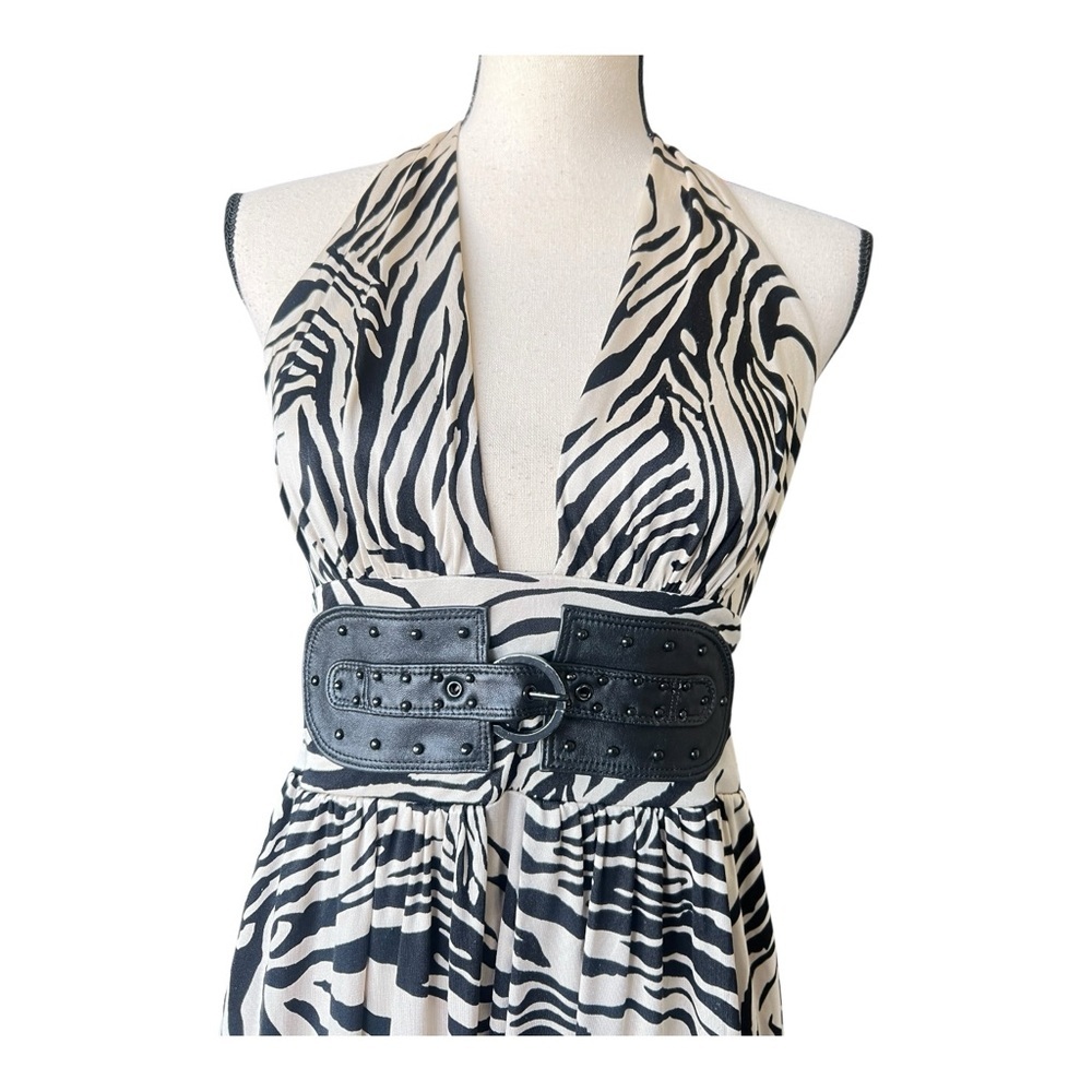 Marciano Black and White Zebra Print Backless Dress Size M - Picture 5 of 8